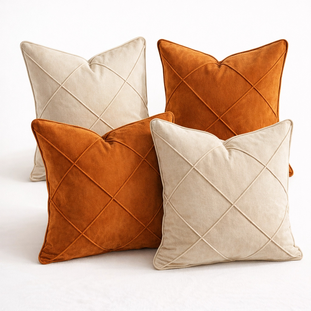 Kit 4 Capas de Almofadas Decorativas Suede Premium