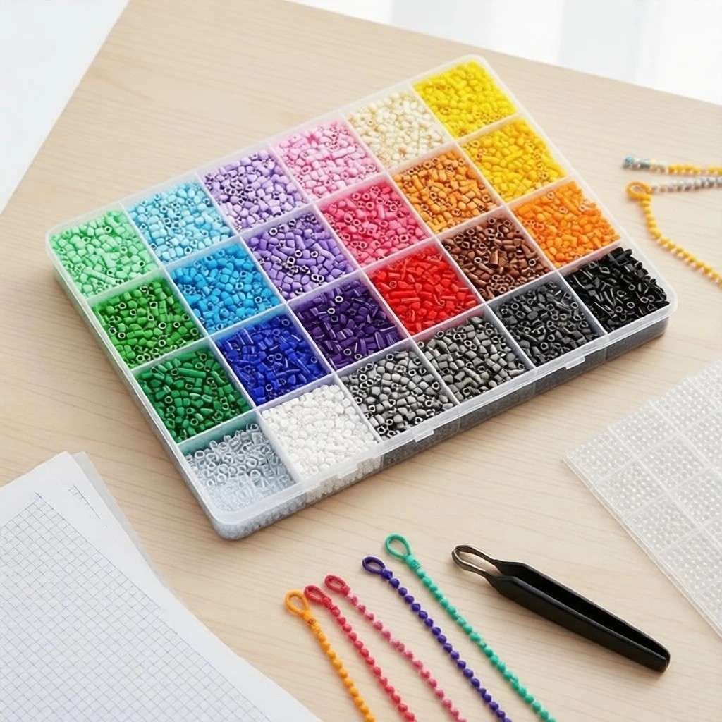 Conjunto Completo de Miçangas Perler, 24 Cores, 1