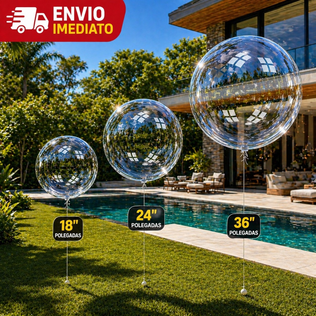 Balão Bubble Transparente 18 e 24 Polegadas Crist