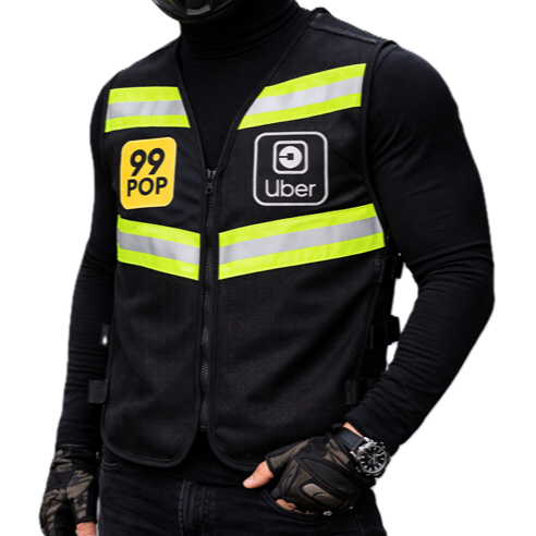 Kit Colete Refletivo Uber Moto 99 Pop Motoboy com 
