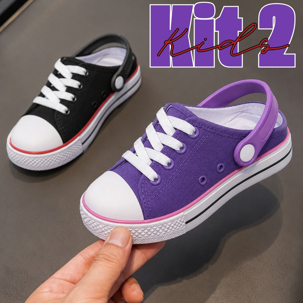 Kit 2 Pares Babuche Infantil Menino Menina Nuvem M