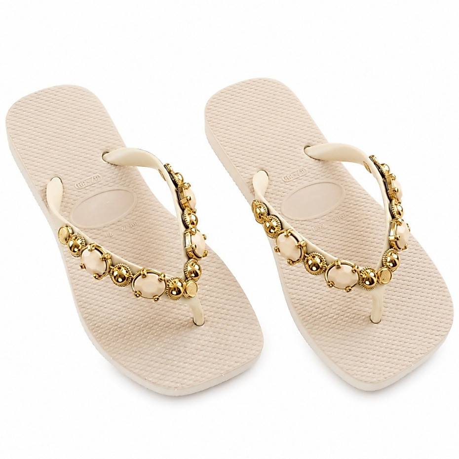 Chinelo Feminino Com Pedraria Casual Antiderrapant