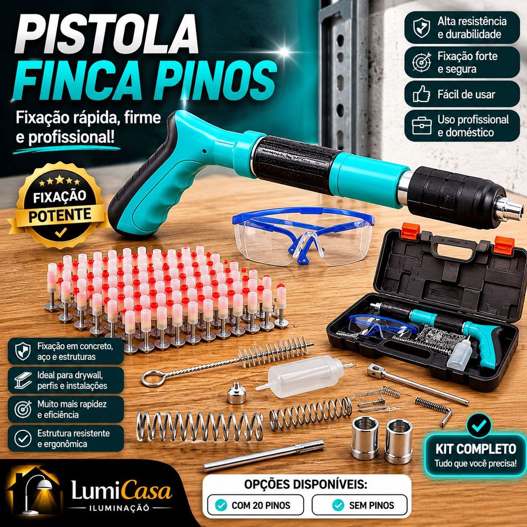 Pistola Finca Pinos Profissional com Kit de Fixaç