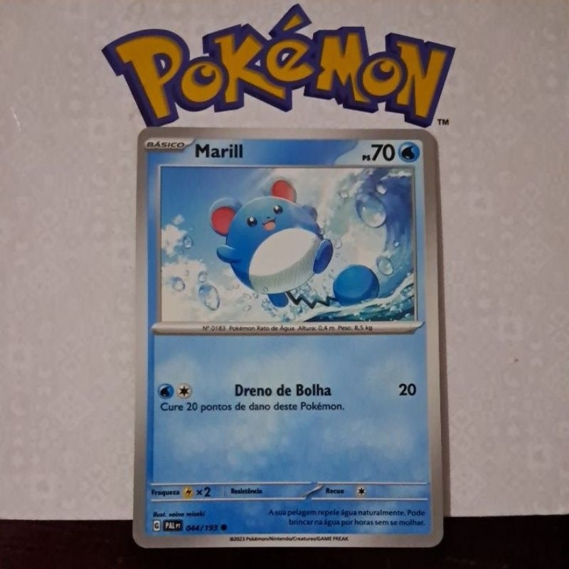 Carta Card Pokémon Marill Evoluções Em Paldea