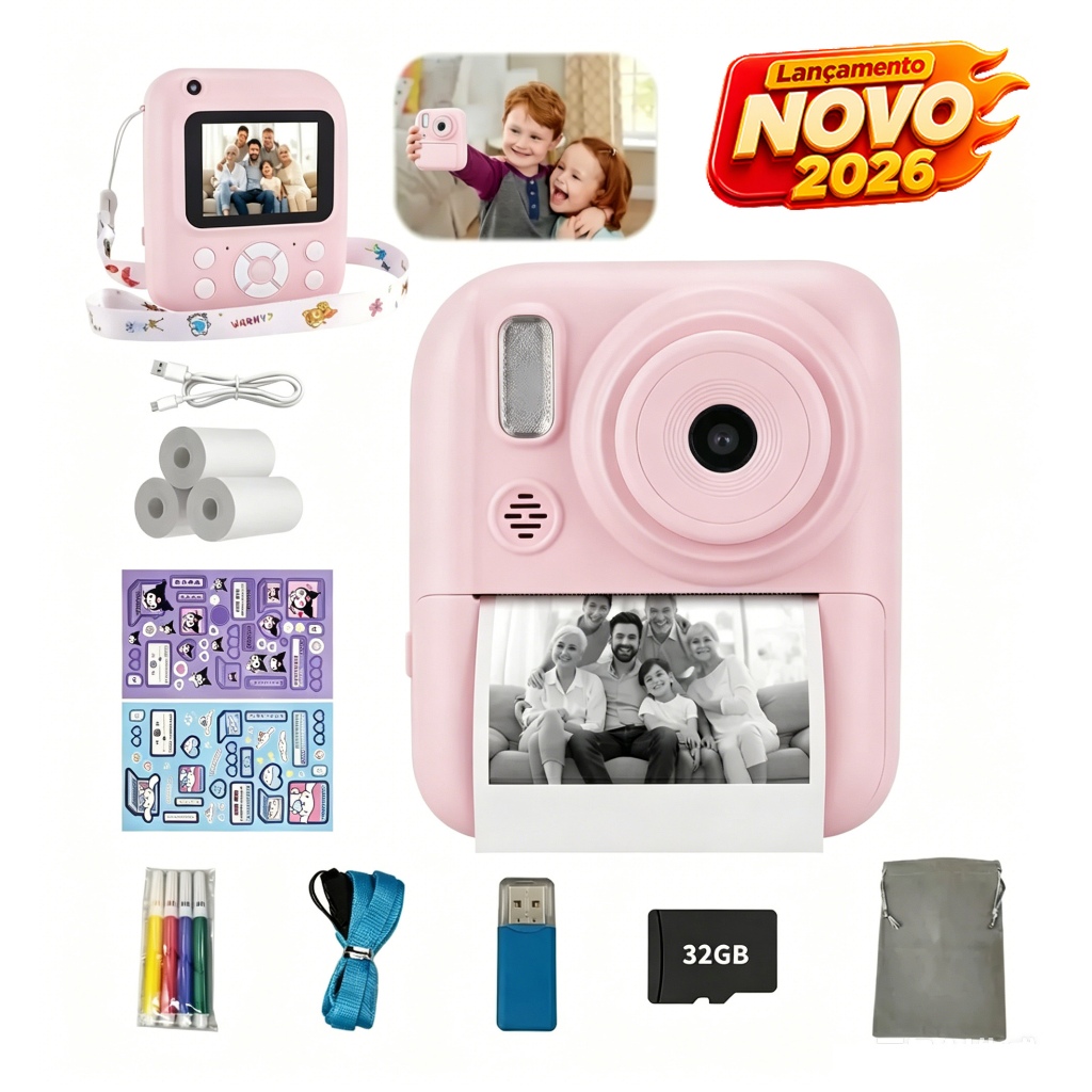 BML Câmera De Impressão Instantânea Flash De Vi