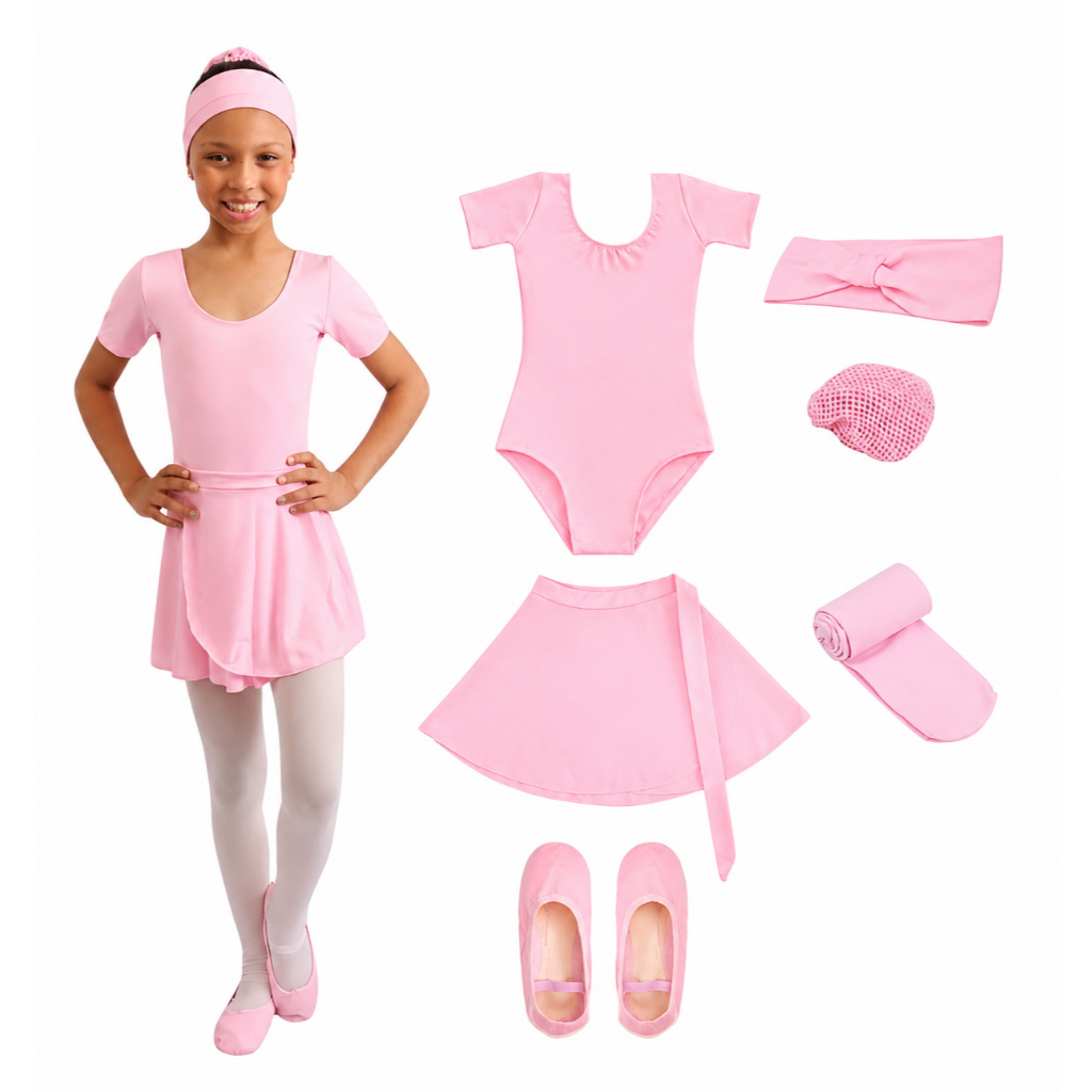 Kit Roupa De Ballet 6 Itens Infantil C/ Collant Me