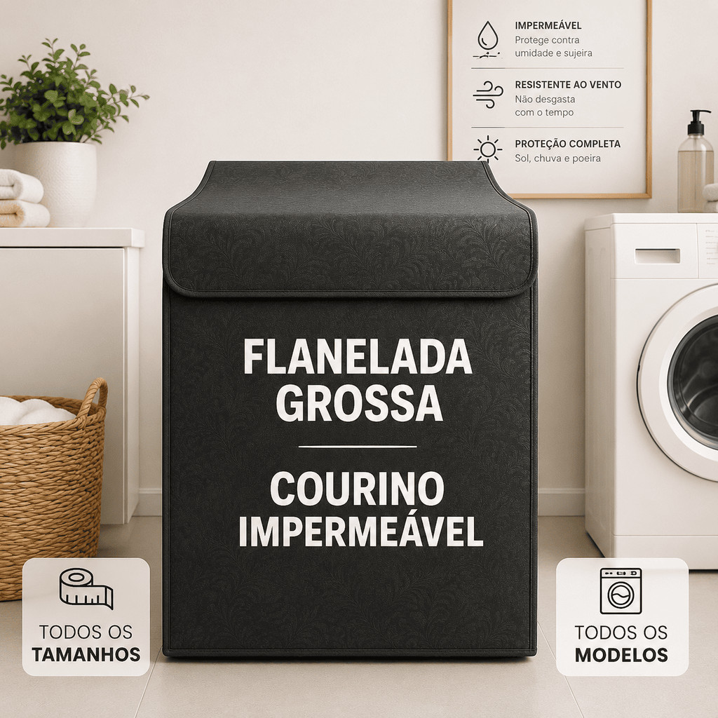Capa Máquina de Lavar Impermeável 10kg a 18kg El