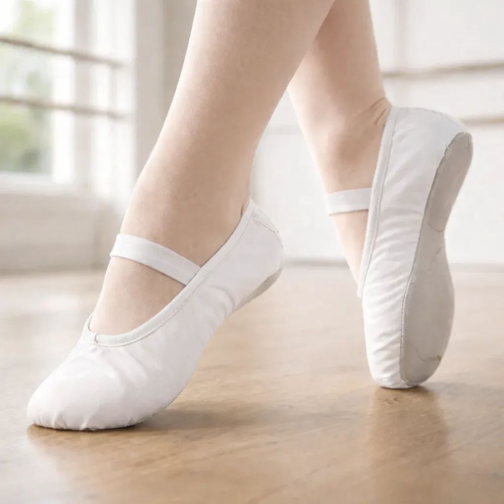 Sapatilha de Ballet Branco em korino Pas Classique