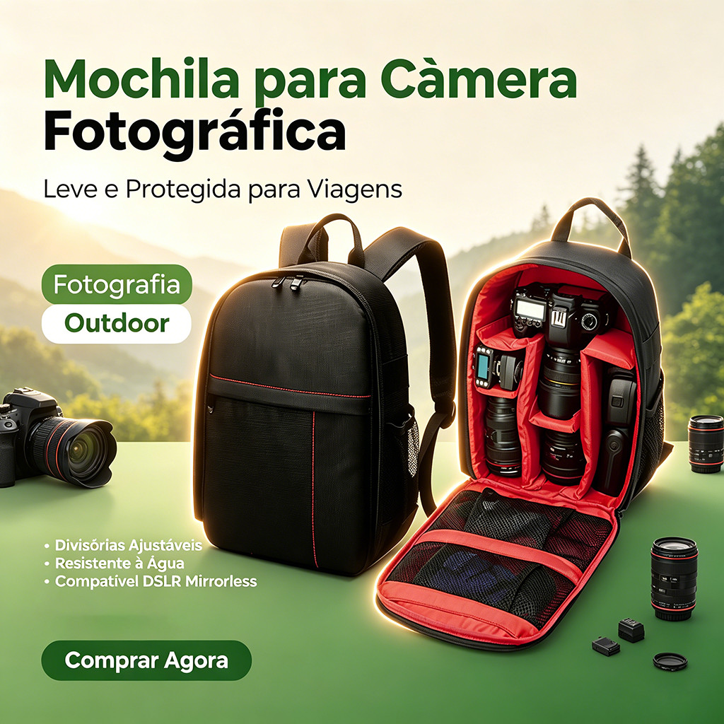 Mochila CâMera Dslr/Mirrorless Acolchoada, Divis