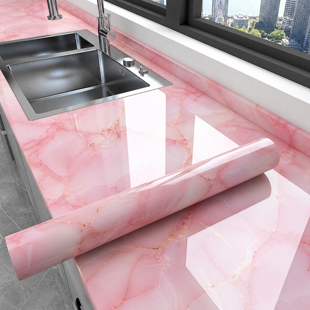 Papel de Parede 6 Metros Rosa Floral Autocolante V