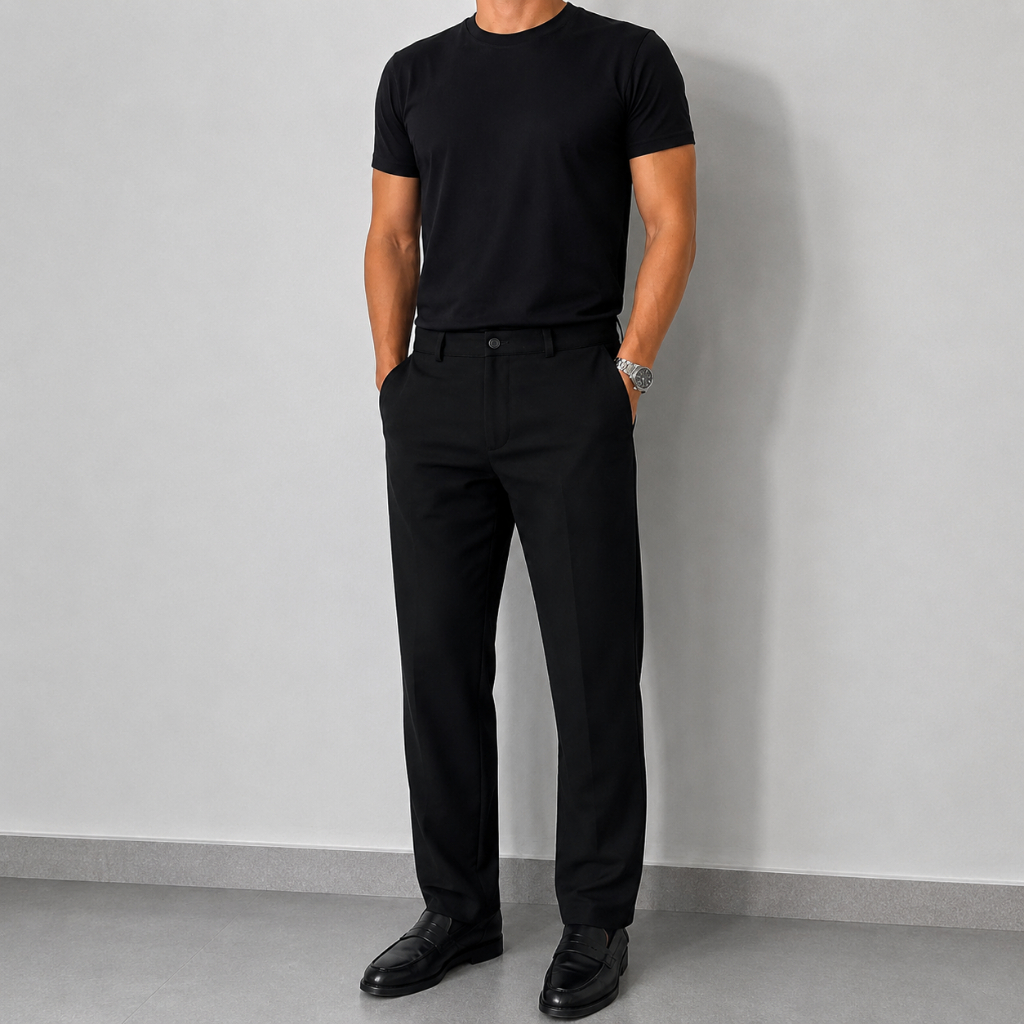 Calça Social Preta Masculina Que Não Amassa Luxo