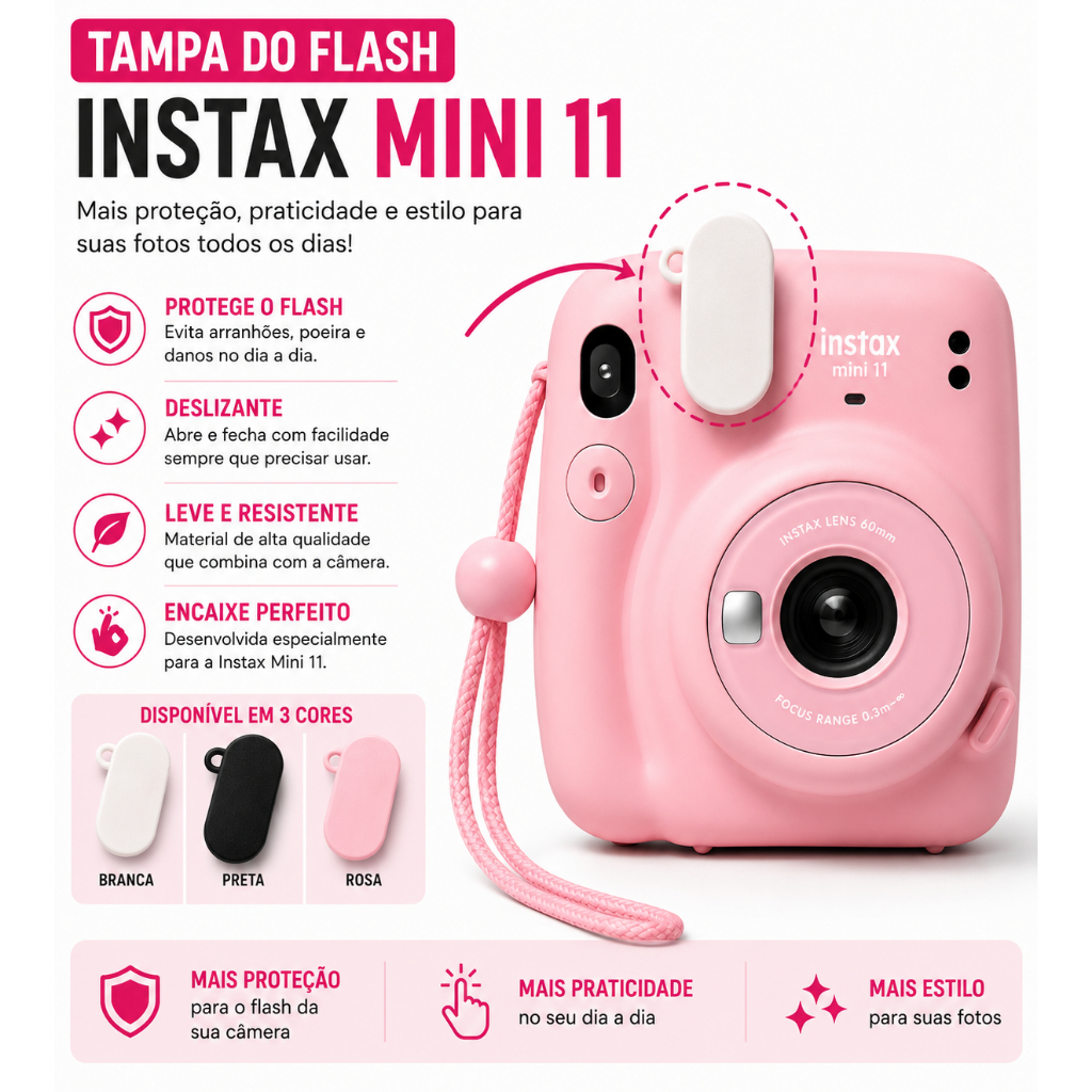 Kit 2x Tampas Bloqueadoras de Flash Instax Mini 11