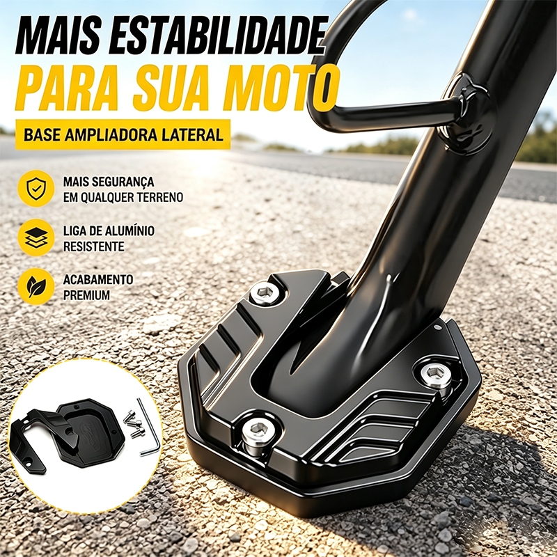 Pezinho Descanso de Moto em Alumínio, Protetor An