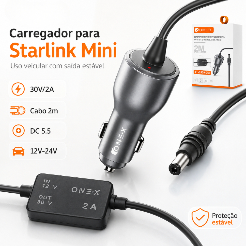 Starlink Mini 12V/24V Charger for 30V 2A DC 5.5V V
