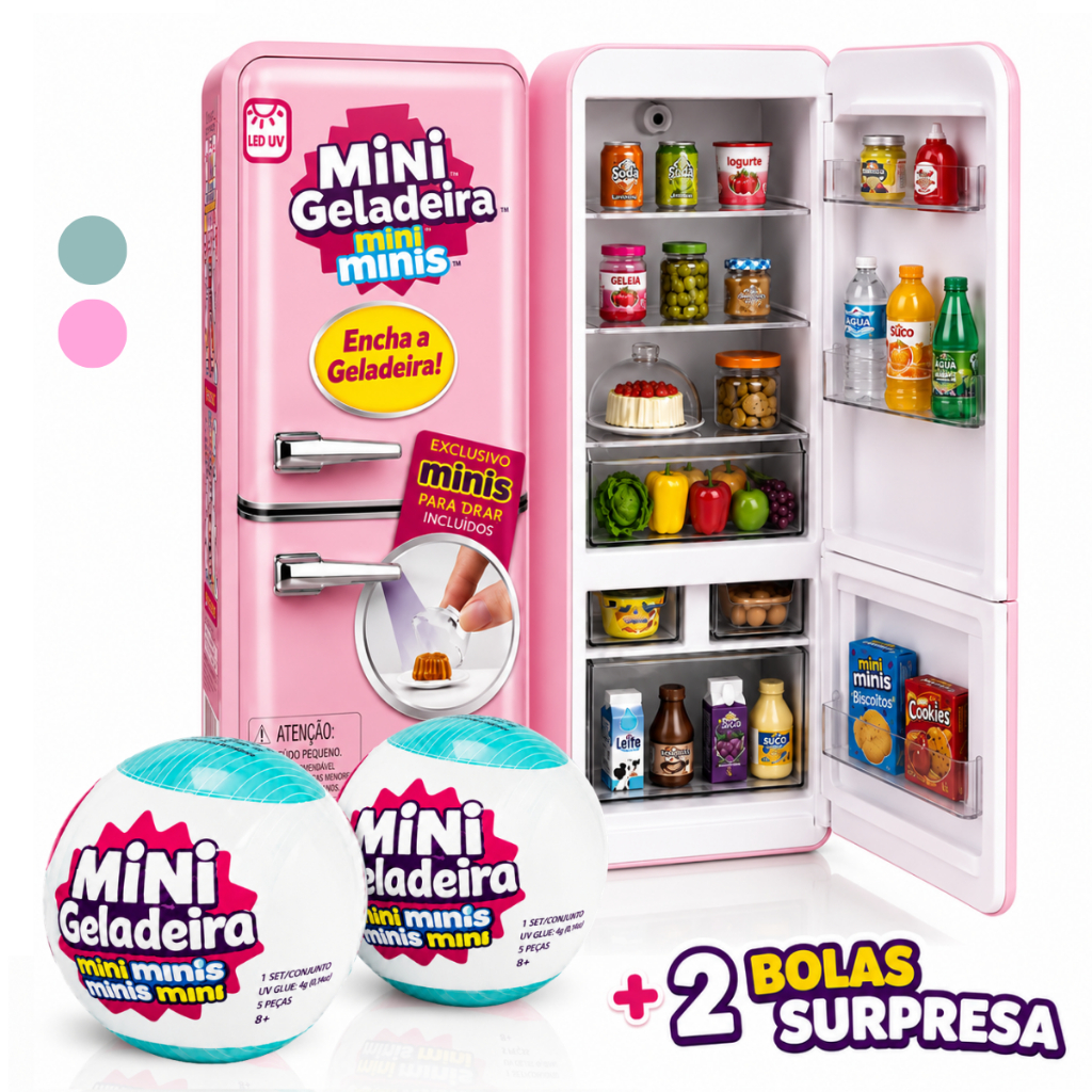 Mini Geladeira Mini Brand Brinquedo Com Luz + 2 C�