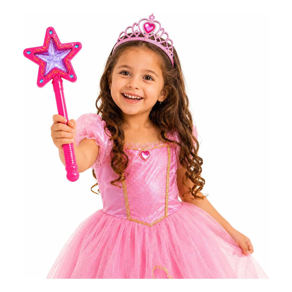 Varinha Mágica Princesa Infantil Estrela com Luz 