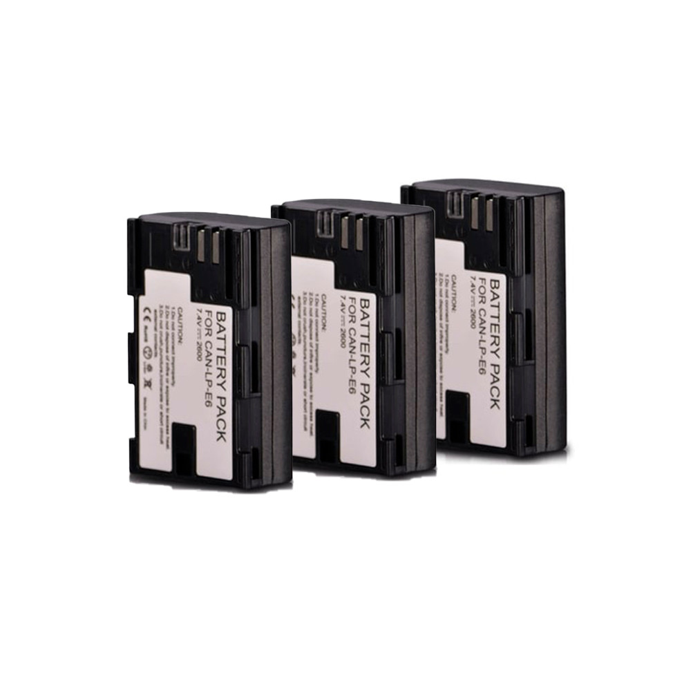 3x Bateria LP-E6 Para Câmera Canon R R5 R6 R7 80D