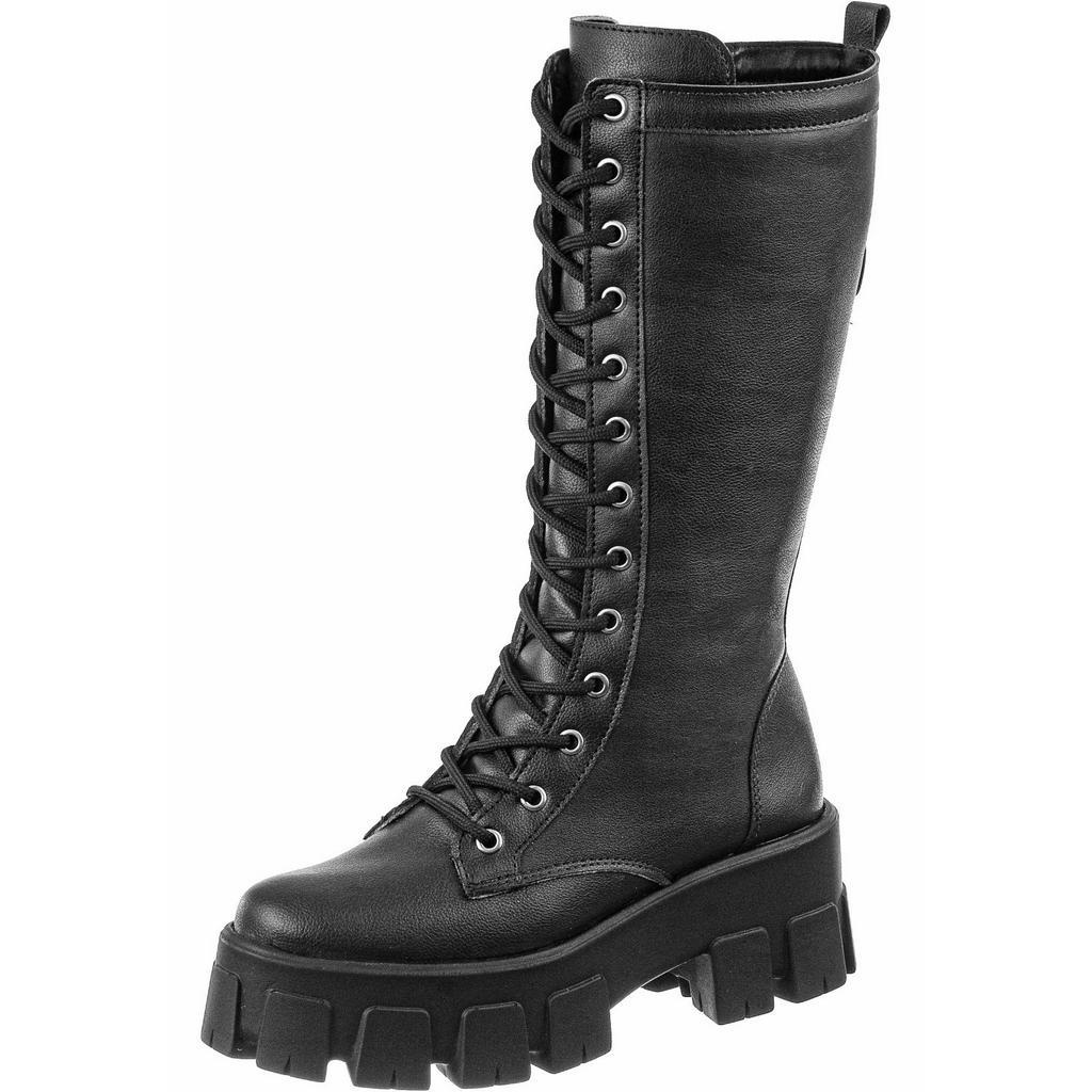 Bota GiGiL Cano Alto Coturno Feminino Salto Plataf
